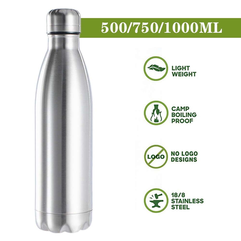 500/750/1000 ml BPA Free Stainless Steel Water Bottle